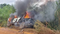 Police car burning