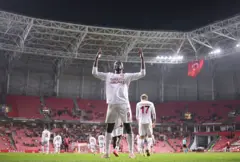 Samsunspor'da futbolcular seviniyor