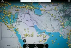 Site Flightradar 24 mostra aviões desviando da região do Golfo