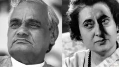 अटल बिहारी वाजपेयी और इंदिरा गांधी