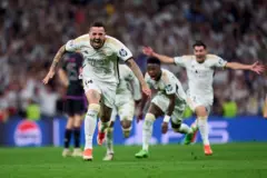 Joselu'nun ikinci gol sonrası sevinci