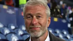 Roman Abramovich, smiles following Chelsea's victory over Manchester City in the UEFA Champions League Final on May 29, 2021 in Porto, Portugal