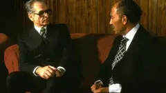 السادات وشاه إيران محمد رضا بهلوي