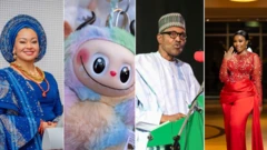 Foto of Natasha Akpoti, Labubu, Muhammadu Buhari and Bambam Olawunmi-Adenibuyan
