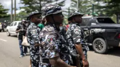 Armed police officers