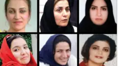 Baris atas dari kiri ke kanan: Sharareh Eliasi, Zeinab, Khadijeh (Shahla) Jahed, dan Skanvand Lakran. Baris bawah, kiri ke kanan: Somayeh Shahbazi, Maliheh Haj Hassani, dan Leila Zarafshan