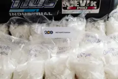 Sacos plásticos de metanfetamina