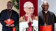 Cardinal Ambongo Fridolin Besungu, Archbishop of Kinshasa, Pope Leo XVI and Cardinal Peter Turkson