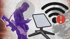 စတားလင့်ခ်စက်အနီးမှာ သေနတ်လွယ်ပြီး ဖုန်းနဲ့အင်တာနက်သုံးနေတဲ့ တပ်ဖွဲ့ဝင်တစ်ဦးနဲ့ အင်တာနက်ဝိုင်ဖိုင်မရမှုသရုပ်ဖော်ပုံ 