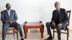 Rais wa Burundi Pierre Nkurunziza na mwenzake wa Rwanda Paul Kagame