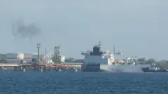 танкер «Анатолий Колодкин» в бухте порта Матансас на севере Кубы