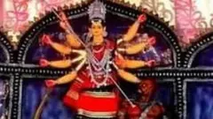 ত্রিপুরা নৃগোষ্ঠীর দুর্গাপূজার মন্ডপ