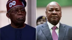 Shugaban Najeriya Bola Tinubu da shugaban Ghana John Dramani Mahama