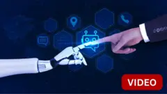 மனித கையும், இயந்திர கையும் தொட்டுக்கொள்ளும் காட்சி 