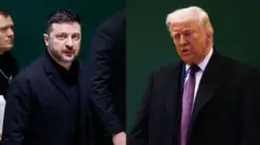 यूक्रेन के राष्ट्रपति वोलोदिमीर ज़ेलेंस्की और अमेरिका के राष्ट्रपति डोनाल्ड ट्रंप