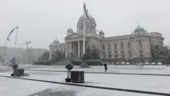 Skupština Srbije pod snegom