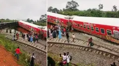 Ọkọ oju irin to fi ẹgbẹ lelẹ. Ọpọ eeyan lo duro sibẹ