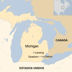 Mapa Dearborn, Michigan.