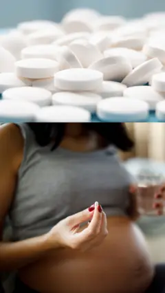 A pregnant woman using pill