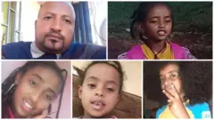 አባት አቶ ጊዜ ብሩ እና አራት ልጆቻቸው