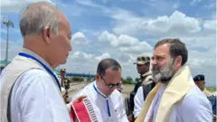 راهول گاندی روز پنجشنبه وارد ایمفال، پایتخت مانیپور شد