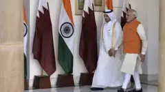 انڈین پی ایم مودی اور قطری وزیر اعظم شیخ عبداللہ بن ناصر بن خلیفہ الثنانی