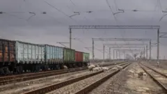 Железная дорога в Крым в Херсонской области в январе 2022 года
