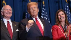 Donald Trump pumps his fist