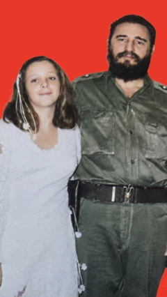 Alina Fernandez (Niña) y Fidel Castro