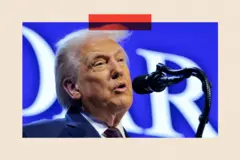 Donald Trump en el anuncio de la creación de su iniciativa "junta de paz".