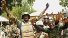 Nigerian soldiers rejoicing...