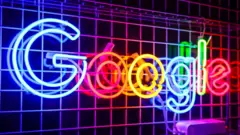 A neon Google logo