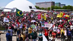 Manifestantes em Brasília.