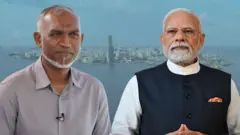 મોદી અને માલદીવ્સના રાષ્ટ્રપતિ મોહમ્મદ મુઇઝ્ઝુ