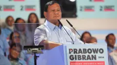 Prabowo Subianto saat mengikuti debat capres yang digelar oleh Komisi pemilihan Umum (KPU). 