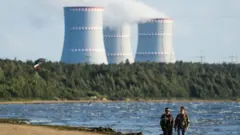 The Leningrad Nuclear Power Plant in the town of Sosnovy Bor on the southern shore of the Gulf of Finland