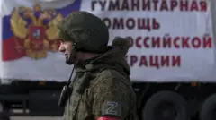A Russian soldier near Mariupol