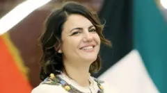 وزيرة الخارجية الليبية نجلاء المنقوش في مؤتمر صحفي في الكويت العاصمة 3/10/2021