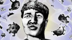 BBC製圖：一個男人被花粉孢子包圍