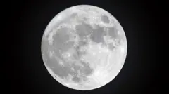 Full Moon in dark sky