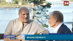 رهبران روسیه و بلاروس در حال گفت‌وگو