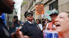 Protesto em universidade americana