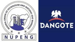 Nkwekọrịta NUPENG na ụlọọrụ Dangote nwere