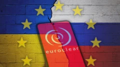 коллаж на тему ЄС, Росії та допомоги Україні