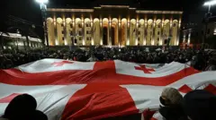 Акция протеста около парламента Грузии