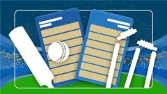 क्रिकेटको ब्याट, बल र स्टम्प देखिने चित्राङ्कन