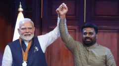 प्रधानमंत्री नरेंद्र मोदी श्रीलंका के राष्ट्रपति अनुरा कुमारा दिसानायके के साथ 