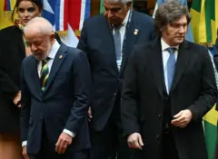 Lula e Milei em evento em julho de 2025