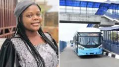 Collage foto of Bamise Ayanwola and BRT bus