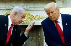 Netanyahu e Trump em conversa na Casa Branca
